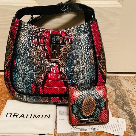 NWT!HARD TO FIND! BRAHMIN SMALL JOHANNA IN SUNRIVER KOMOD! Jane Wallet Included. - Picture 12 of 13